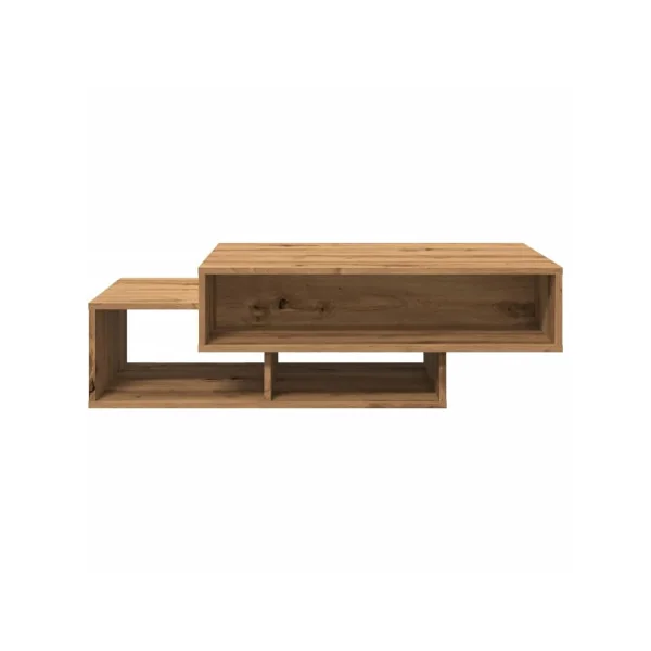 Table Basse Chêne Artisan avec Compartiment Rangement Table Salon Moderne