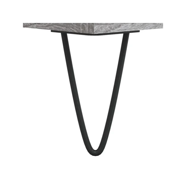 Table Basse Chêne Gris 2 tiroirs Table avec 4 Compartiments Table Salon Rectangulaire