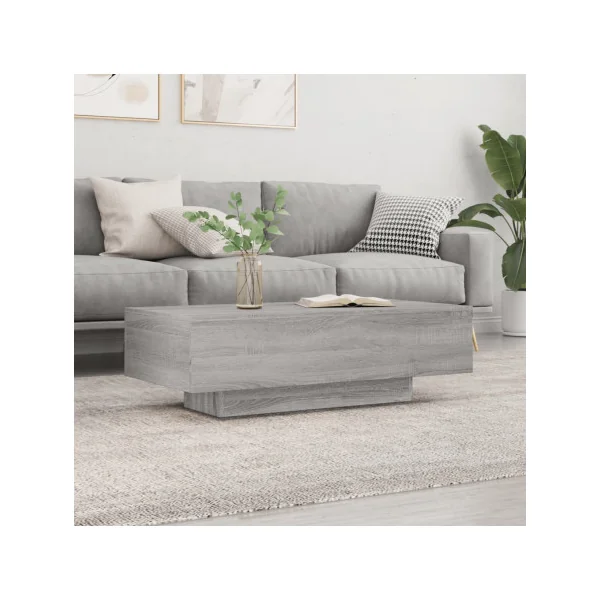 Table Basse Chêne Grise Rectangulaire Table de Salon Gris