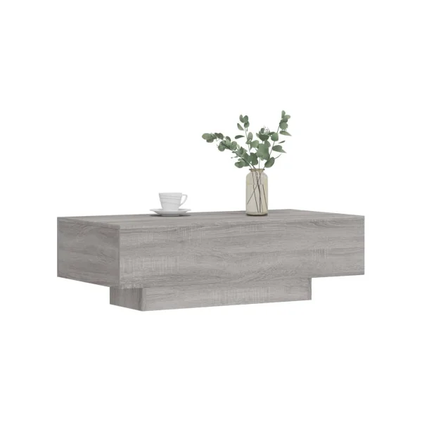 Table Basse Chêne Grise Rectangulaire Table de Salon Gris