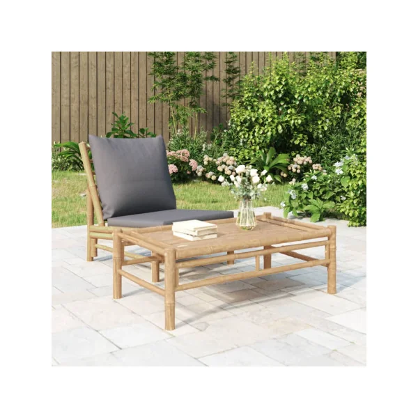 Table Basse de Jardin en Bambou Table de Jardin Rectangulaire 100 cm