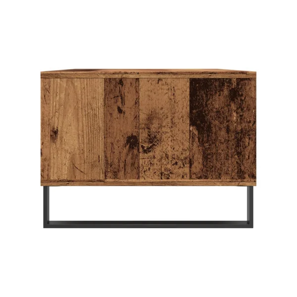 Table Basse de Salon Vieux Bois avec 1 Tiroir 2 Compartiments pour le Rangement