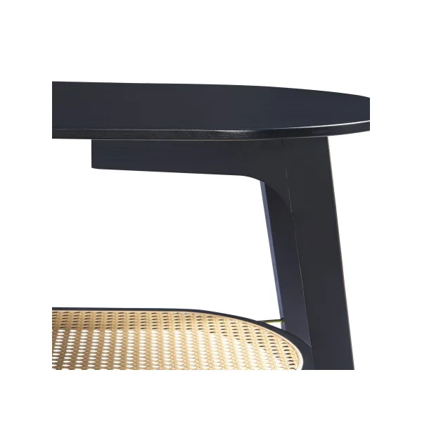 Table Basse en Bambou Noir 120 cm Etagère Effet Rotin