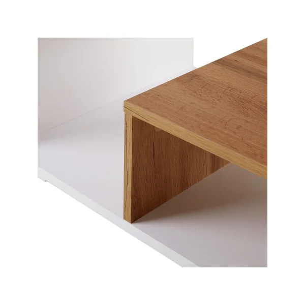 Table Basse Moderne Blanche et Chêne Table Basse Design Table Salon Table Basse Rectangulaire
