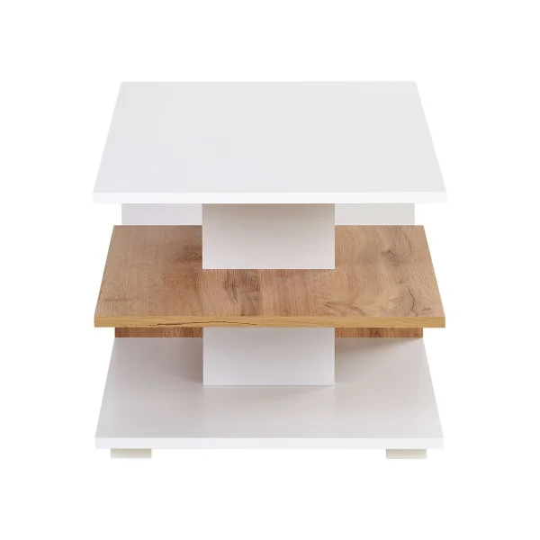 Table Basse Moderne Blanche et Chêne Table Basse Design Table Salon Table Basse Rectangulaire