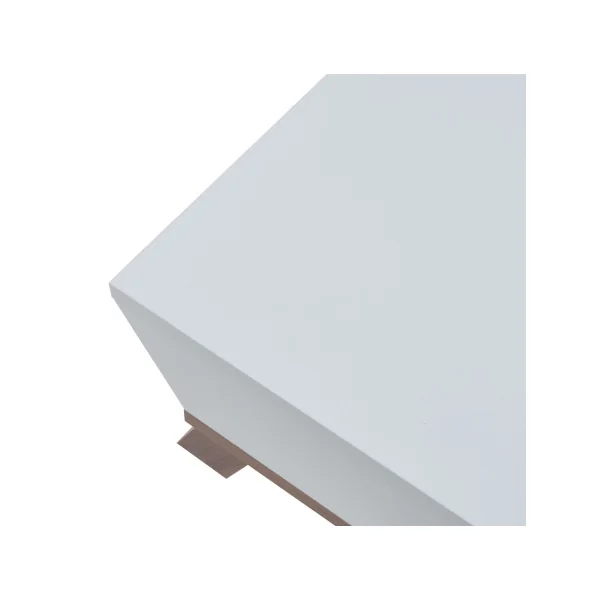Table Basse Noyer et Blanc Table Salon Plateau Verre Table Basse Rectangulaire