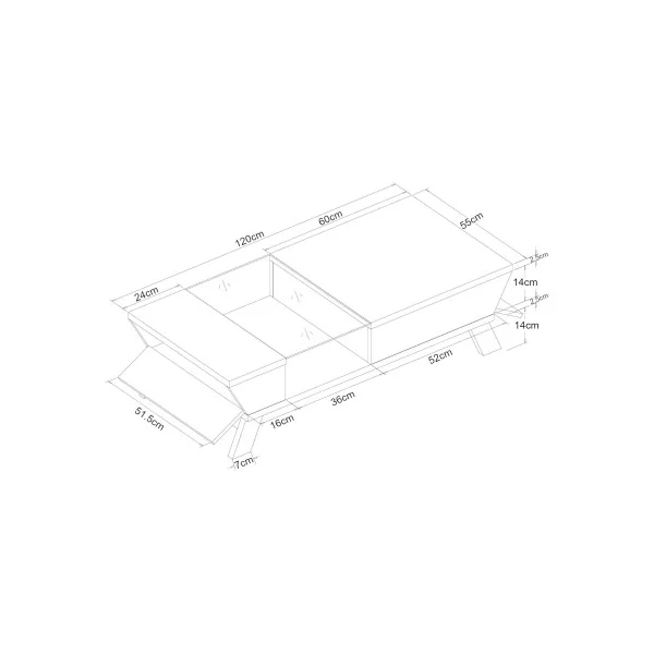 Table Basse Noyer Table Salon Plateau Verre Table Basse Rectangulaire