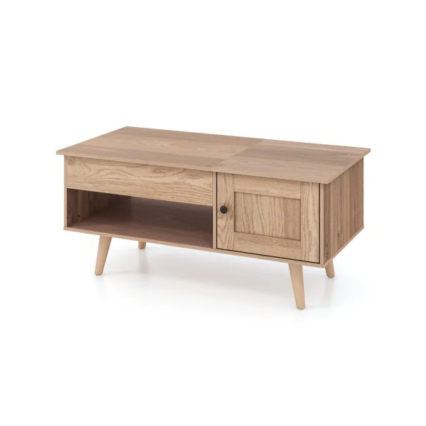 Table Basse Plateau Relevable Chêne Table Basse Rectangulaire Compartiment Caché