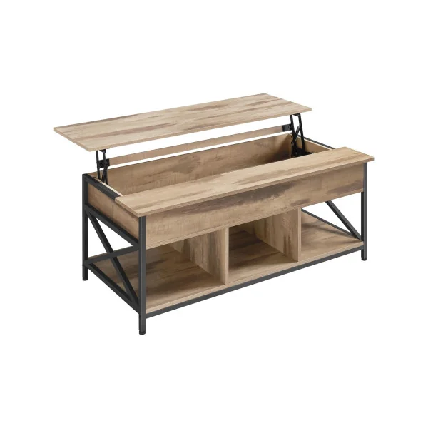 Table Basse Plateau Relevable Marron Camel Table Basse Rectangulaire avec Rangement Caché