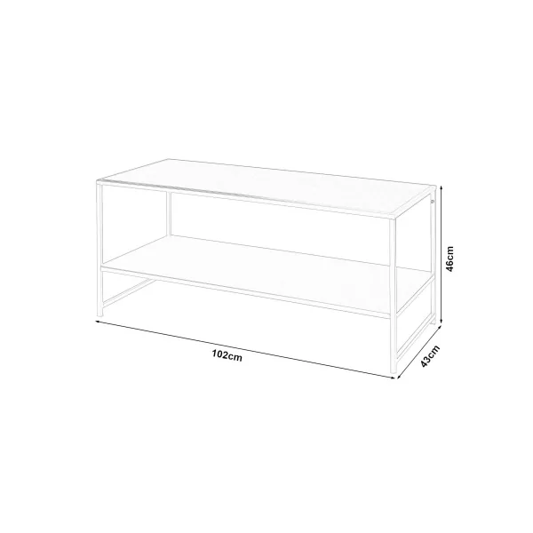 Table Basse Rectangulaire Acier Blanc Table Salon 2 Plateaux Moderne