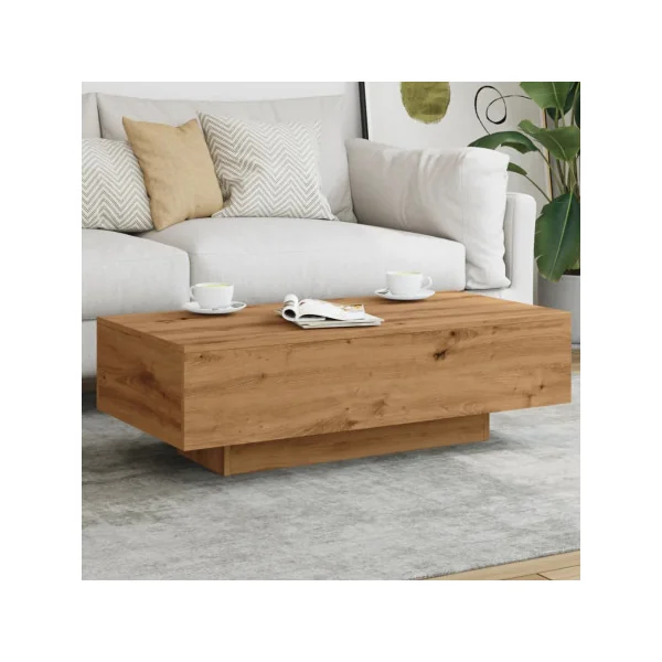 Table Basse Rectangulaire Chêne Artisan 100x49 cm