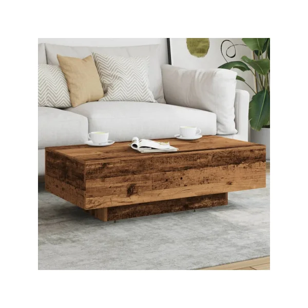 Table Basse Rectangulaire Vieux Bois 100x49 cm