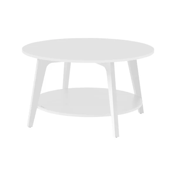 Table Basse Ronde Blanc Nuage Diamètre 80 cm Table de Salon Epurée