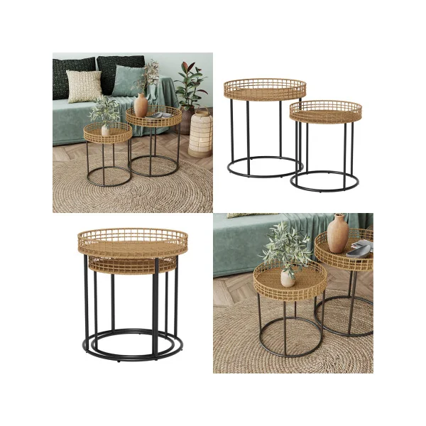 Table Basse Support Métal Table d'Appoint Table de Salon Pieds Métal