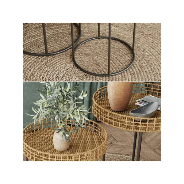 Table Basse Support Métal Table d'Appoint Table de Salon Pieds Métal