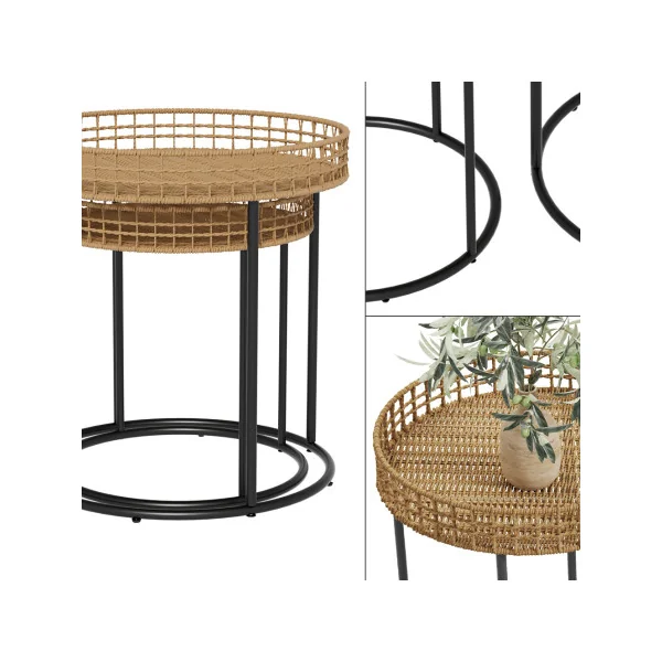 Table Basse Support Métal Table d'Appoint Table de Salon Pieds Métal