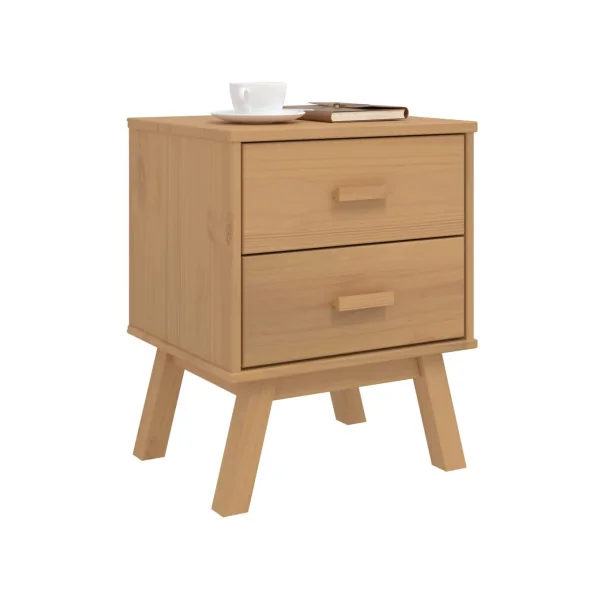 Table Chevet Pin Robuste 2 Tiroirs Table de Nuit chambre