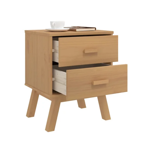 Table Chevet Pin Robuste 2 Tiroirs Table de Nuit chambre