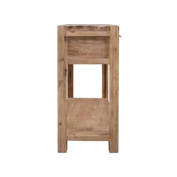 Table Console en Bois Acacia Massif Table d'Entrée 2 Tiroirs