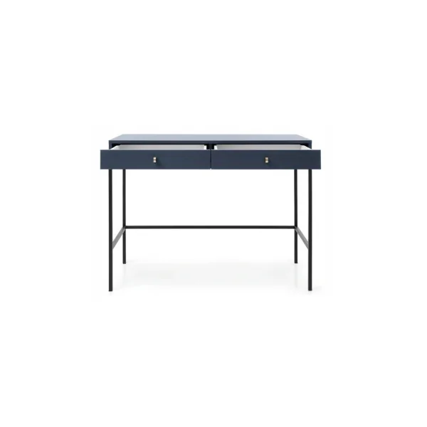 Table Console Métal et Bleu Table d'Entrée Console d'Entrée 2 Tiroirs