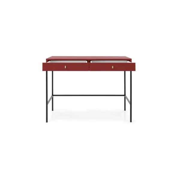 Table Console Métal et Bordeaux Table d'Entrée Console d'Entrée 2 Tiroirs