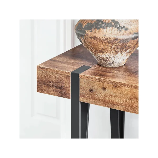 Table Console Métal et Brun Rustique Meuble d'Entrée Table d'Entrée Industriel