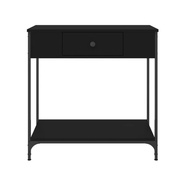 Table Console Métal et Noir Table d'Entrée Industriel 1 Tiroir
