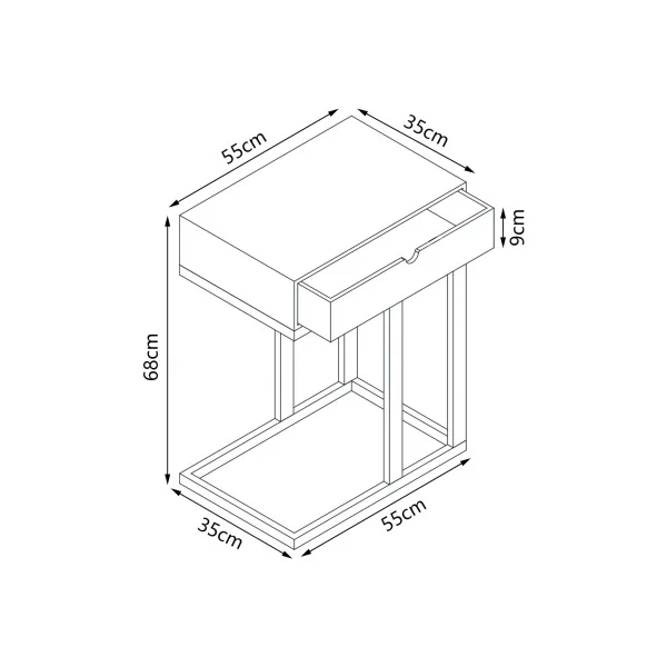 Table d'Appoint Pour Ordinateur Portable 1 Tiroir Table Bout de Canapé en Bambou Naturel