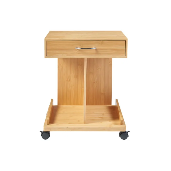 Table de Chevet en Bambou Naturel 1 Tiroir Table Nuit Bambou Mobile