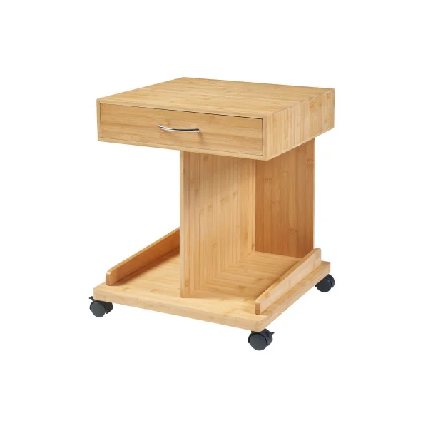 Table de Chevet en Bambou Naturel 1 Tiroir Table Nuit Bambou Mobile