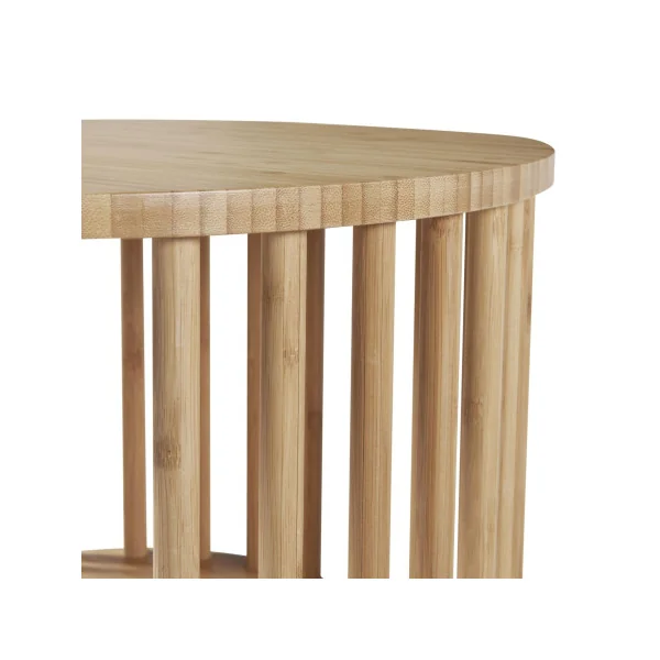 Table de Nuit en Bambou Ronde Table Chevet Bambou Ouverte