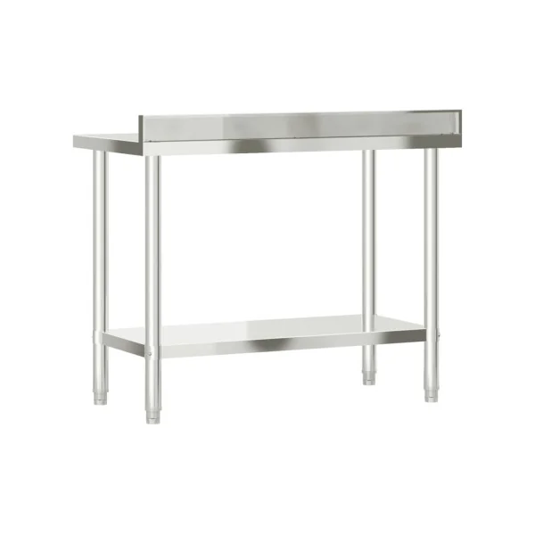 Table de Travail avec Dosseret Plan de travail INOX 110 cm Professionnel Restauration Hôtellerie Cuisine