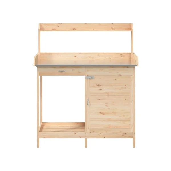 Table Rempotage Sapin Massif Table de Préparation avec Armoire et Tiroir