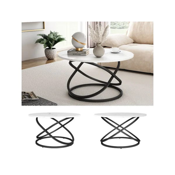 Tables Basse Noir Blanche Marbré Table Basse Industriel Table de Salon Design