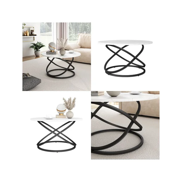 Tables Basse Noir Blanche Marbré Table Basse Industriel Table de Salon Design