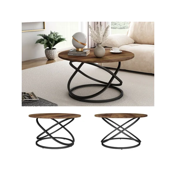 Tables Basse Noir Bois Antique Table Basse Industriel Table de Salon Design