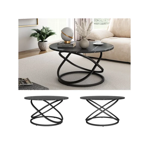Tables Basse Noir Marbré Table Basse Industriel Table de Salon Design