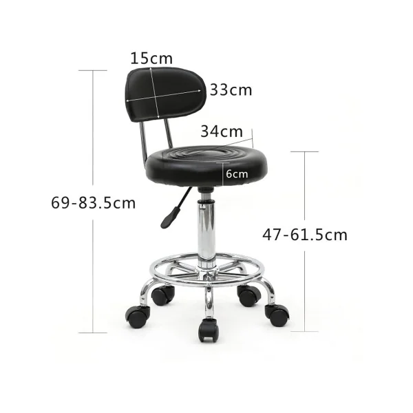 Tabouret de Massage Noir Confort Tabouret Roulette Tabouret Roulant Tabouret Médical