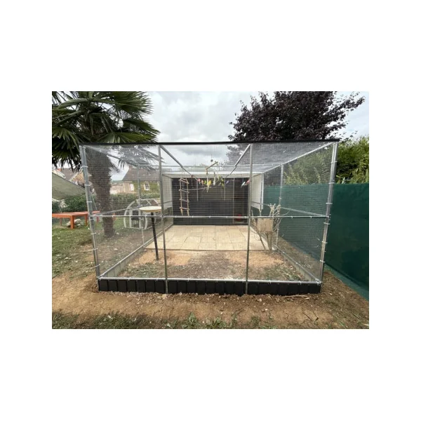 (Taille 1) Volière de Jardin en Acier Galvanisé avec Abri Volière Métal