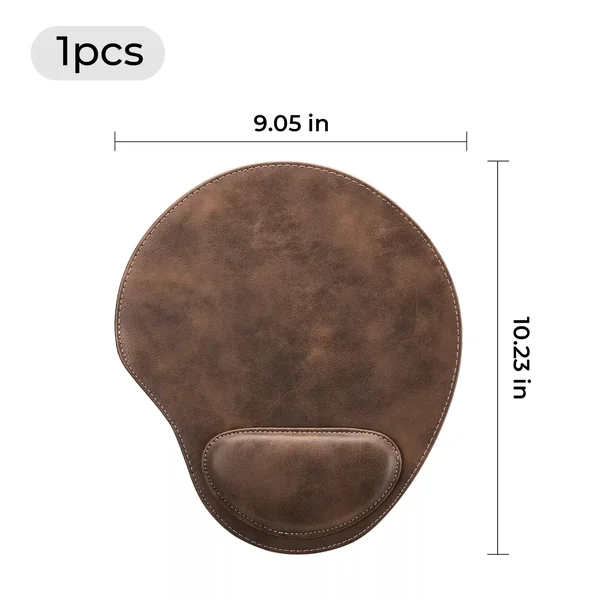 Tapis de souris en PU laserable du brun foncé au doré avec repose-poignet