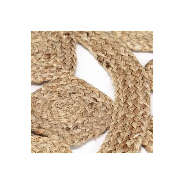 Tapis Jute Graphique Rond 150 cm 100% jute Naturel Tapis Salon Tapis Chambre Tendance