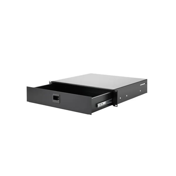 Tiroir Rackable 2U acier noir avec serrure