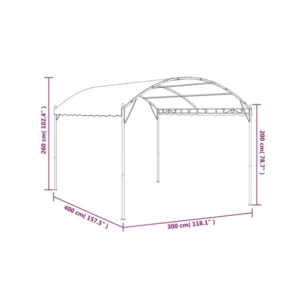 Tonnelle de jardin Crème 4x3 en Métal Tonnelle Terrasse Pergola Jardin Pergola Terrasse