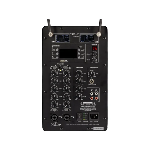 TR12-BT ALGAM AUDIO - Enceinte trolley 12" 120W batterie 2 micros UHF Bluetooth