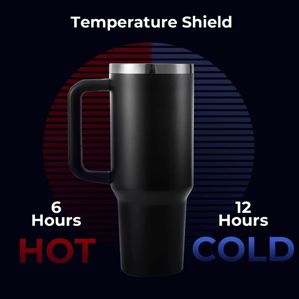 Tumbler en acier inoxydable jaune à irisé avec poignée amovible (1,18 L)
