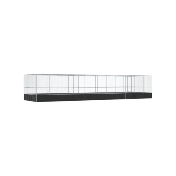 Volière de Jardin en Acier Galvanisé 11,39x3,07x2,12m Volière Métal