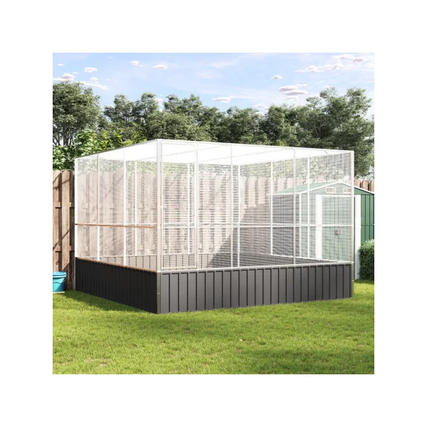 Volière de Jardin en Acier Galvanisé 3,11x3,07x2,12m Volière Métal