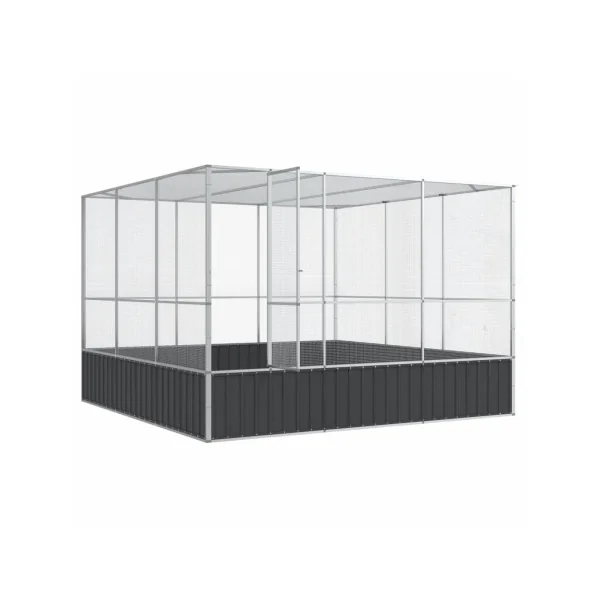 Volière de Jardin en Acier Galvanisé 3,11x3,07x2,12m Volière Métal