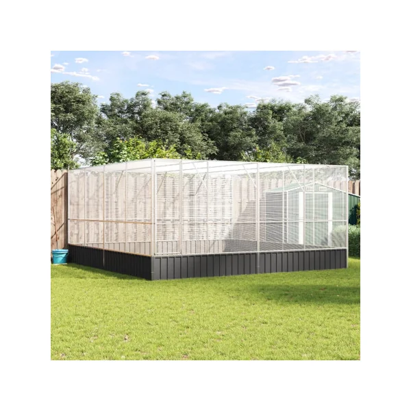 Volière de Jardin en Acier Galvanisé 4,18x4,14x2,12m Volière Métal