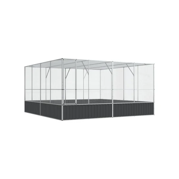 Volière de Jardin en Acier Galvanisé 4,18x4,14x2,12m Volière Métal